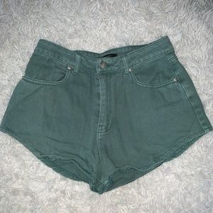 FOREVER21 Green Jean Shorts